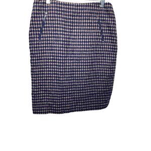 J McLaughlin Dark Blue and Tan Skirt Size 2